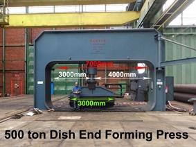 Bakker 500 ton Dish end forming press, Flensbodemplaatpersen & Bodemplaatpersen
